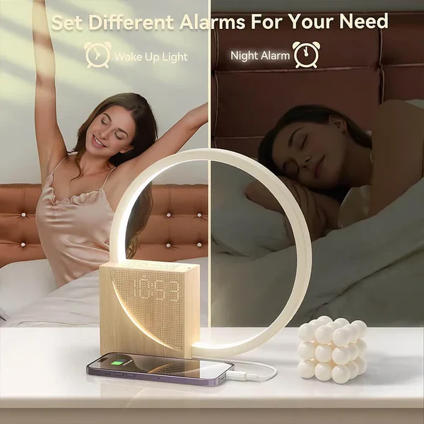 Touch-sensitive bedside alarm clock with integrated light function - Image 5