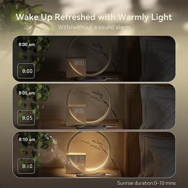 Touch-sensitive bedside alarm clock with integrated light function - Image 9