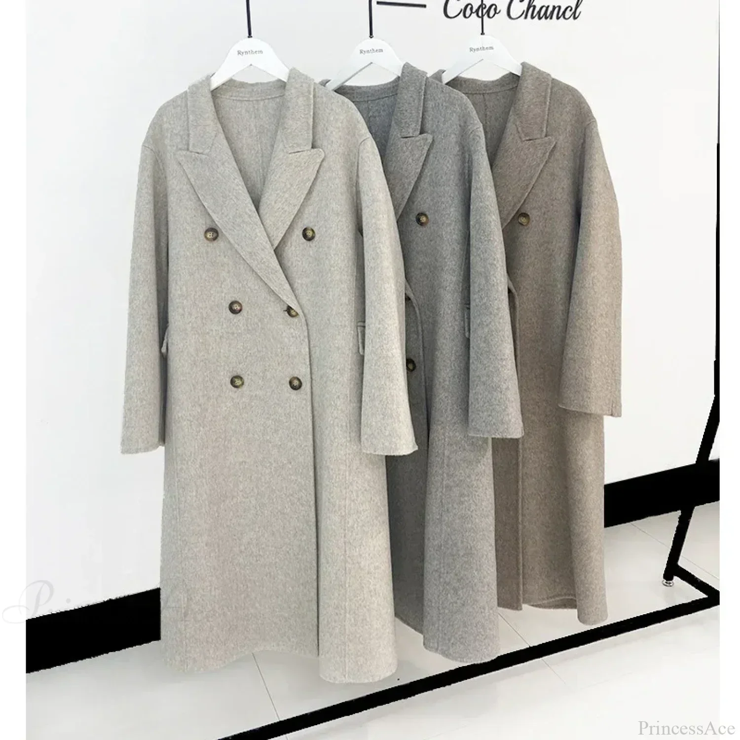 Elegant Turn-Down Collar Cashmere Wool Overcoat for Timeless Style - Image 7