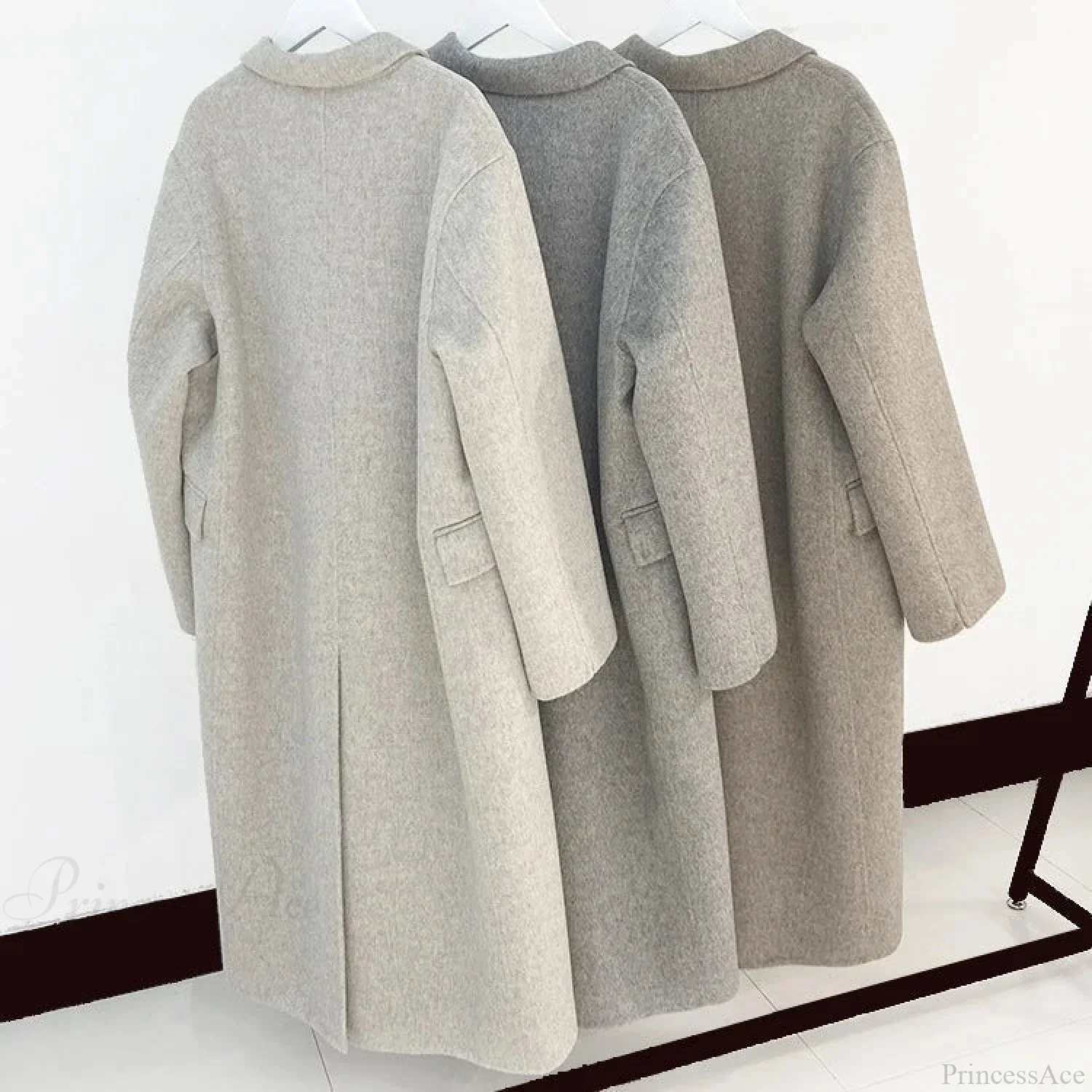 Elegant Turn-Down Collar Cashmere Wool Overcoat for Timeless Style - Image 8