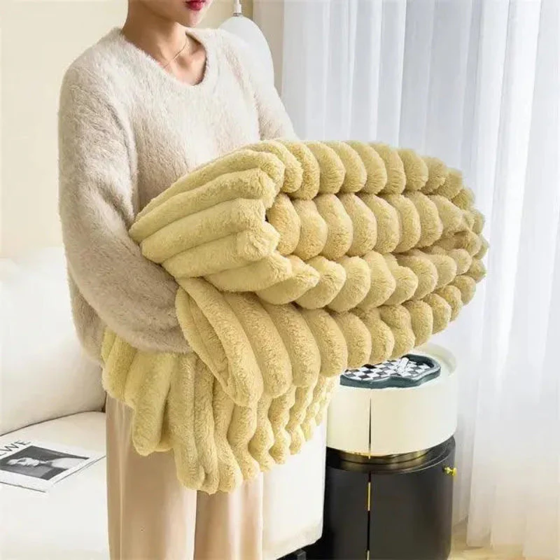 Ultimate Comfort Luxe Super Soft Fleece Blanket with High-Quality Faux Sheepskin for Warm Hugs and Cozy Ambiance - Image 5