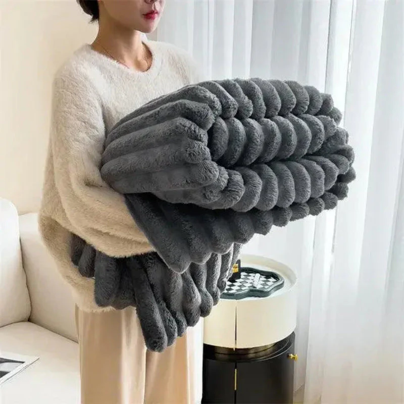 Ultimate Comfort Luxe Super Soft Fleece Blanket with High-Quality Faux Sheepskin for Warm Hugs and Cozy Ambiance - Image 6