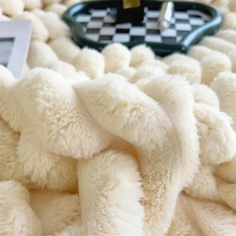 Ultimate Comfort Luxe Super Soft Fleece Blanket with High-Quality Faux Sheepskin for Warm Hugs and Cozy Ambiance - Image 7