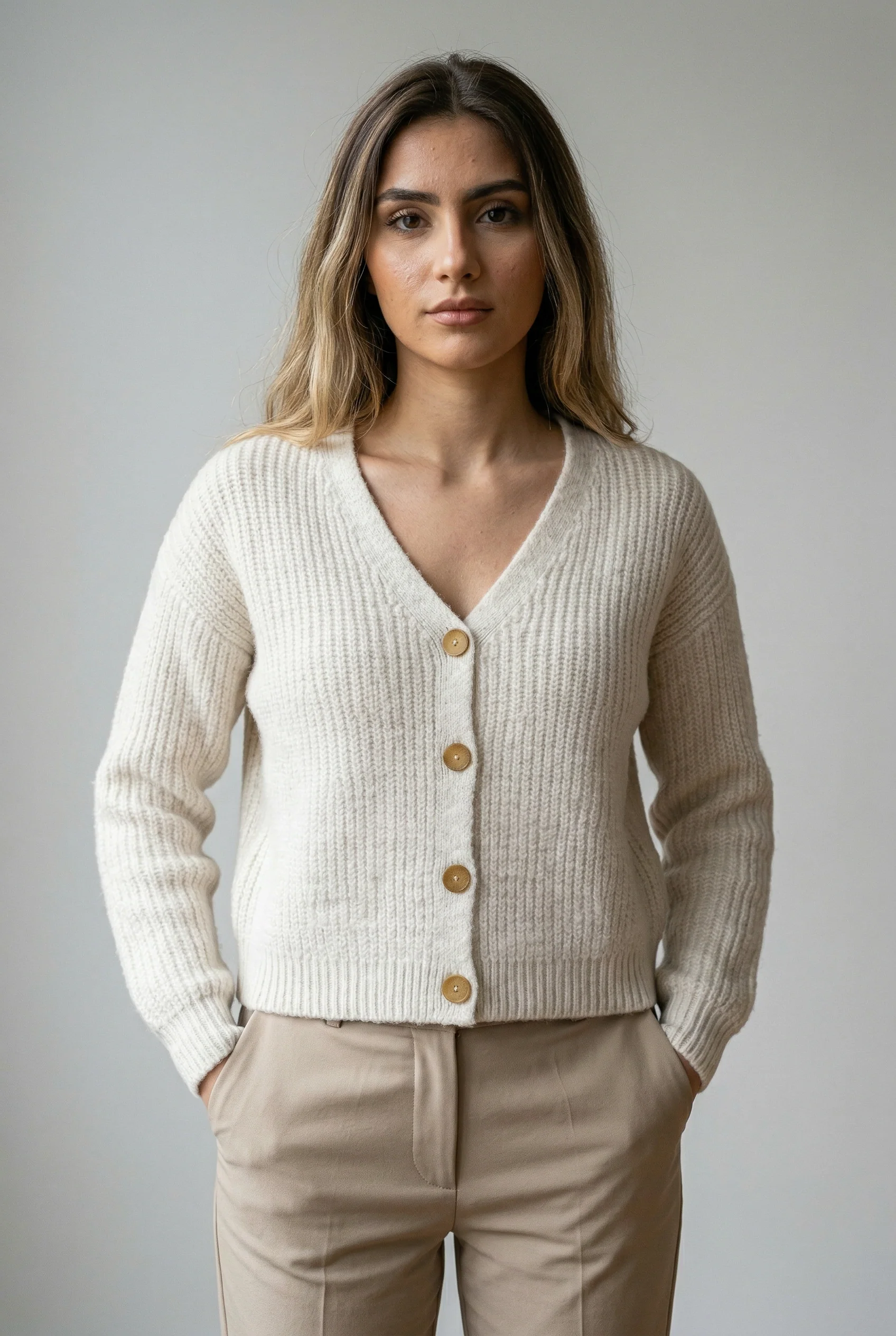 Women's  Cardigan Featuring an Asymmetrical Hem