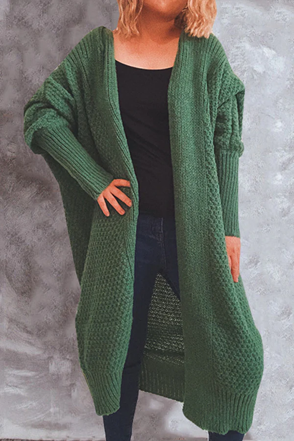 Zarae - Cozy Long Open-Front Sweater Cardigan - Image 3